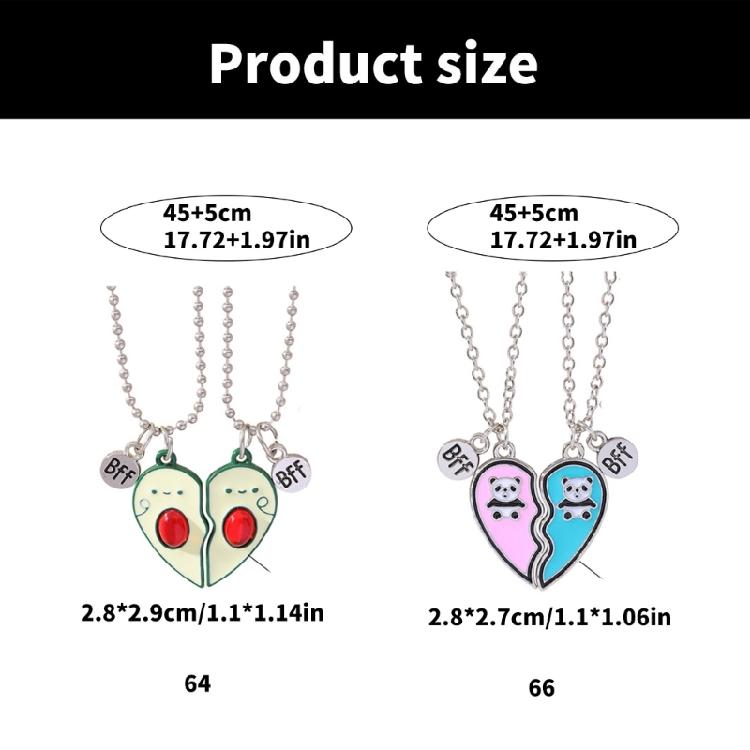 2 Pezzi Metà Cuore di Avocado Collana Migliore Amico Regalo Bestie Set Collane Amicizia Avocado Cuore Catena Clavicola Regolabile