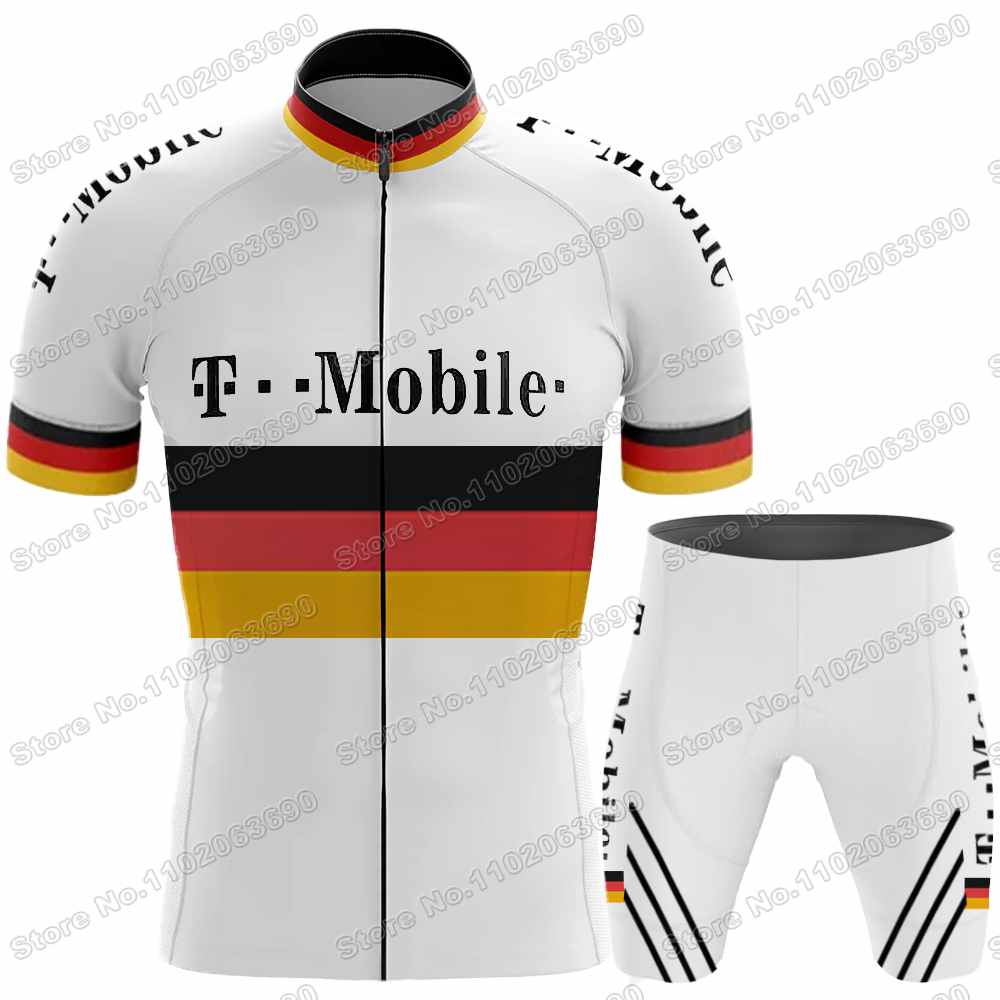 Retro Team T Radtrikot Set Herren Vintage Radbekleidung Sommer Klassisch Rennrad T-Shirts Anzug Fahrrad Trägerhosen
