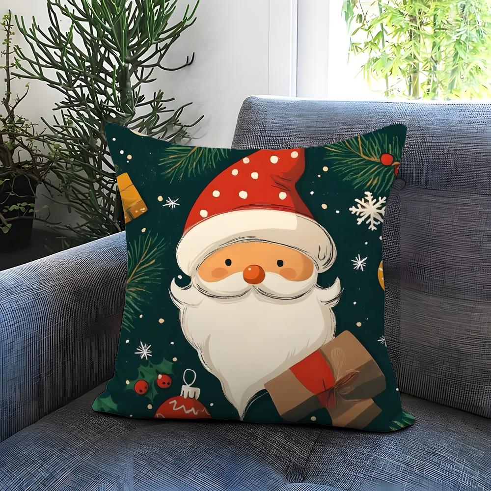 Merry Christmas Cushion Cover Comfortable Reversible Pillow Cover Ideal For Car Sofa Bedroom & Beyond