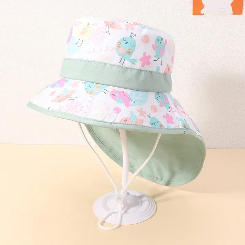 Spring Summer Cotton Baby Sun Hat for Girls Boys Baby Bucket Hat Outdoor Children UV Protection Beach Hat