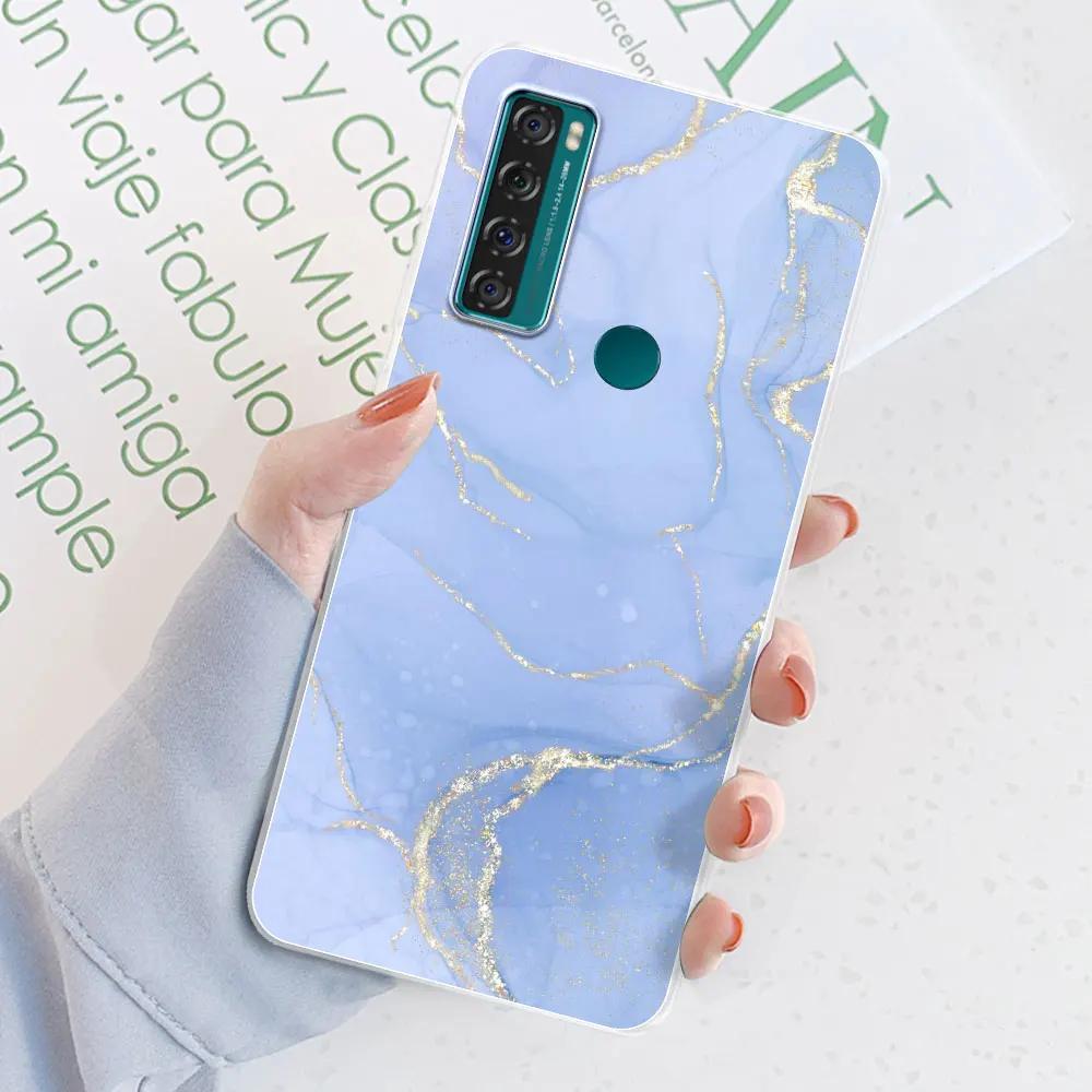 Für TCL 20 SE Hülle 6,82 Zoll Cover Für TCL 20 SE Blume Transparentes Silikon Weiche Handyhülle Hülle Stoßfänger Für TCL 20 SE Fundas