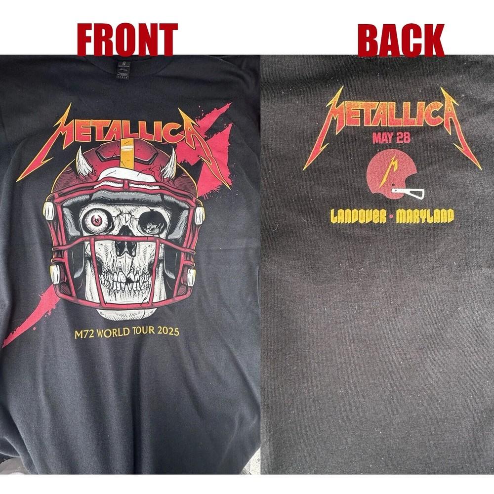 - Metallica M72 Tour Pop Up Shop Landover Maryland 2025 Shirt Commanders DC Unisex T-Shirt L