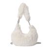 Women Chain Crossbody Bag Zipper Furry Tote Handbag Versatile Cute Satchel Bag Soft Girl Satchel Purse