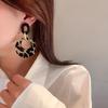 Sexy & Wild Leopard Print Hollow Circle Dangle Earrings - Lightweight Acrylic Fashion Jewelry, Quirky Statement Hoops for Casual Daily Style