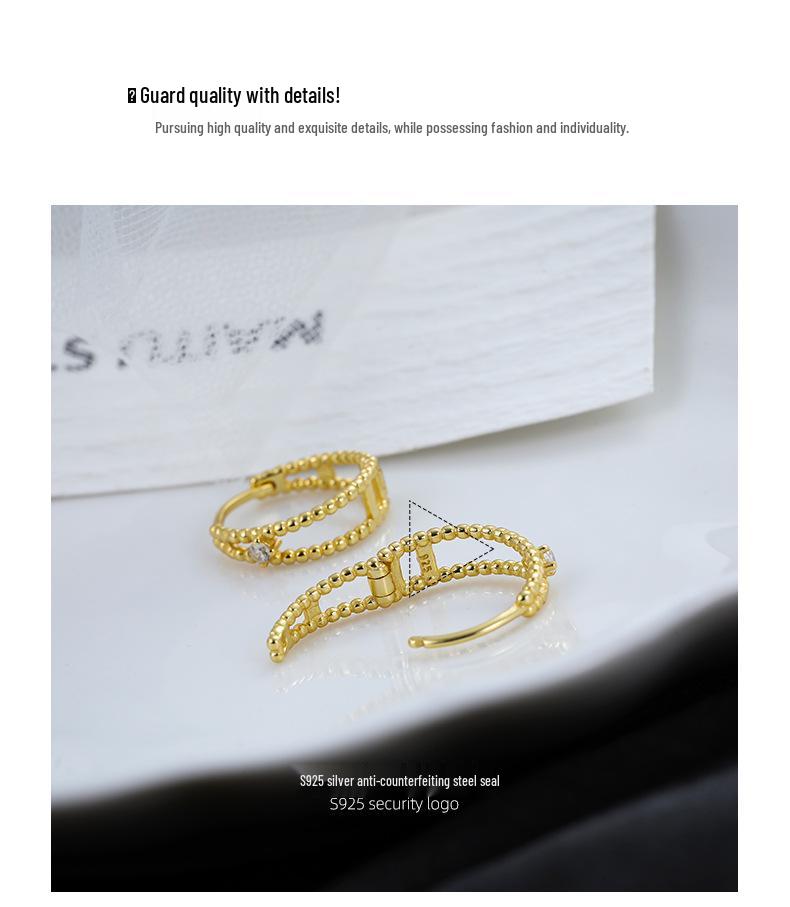 Banyan Baum S925 Silber Retro Doppelt Hohl Damen Luxus Creolen