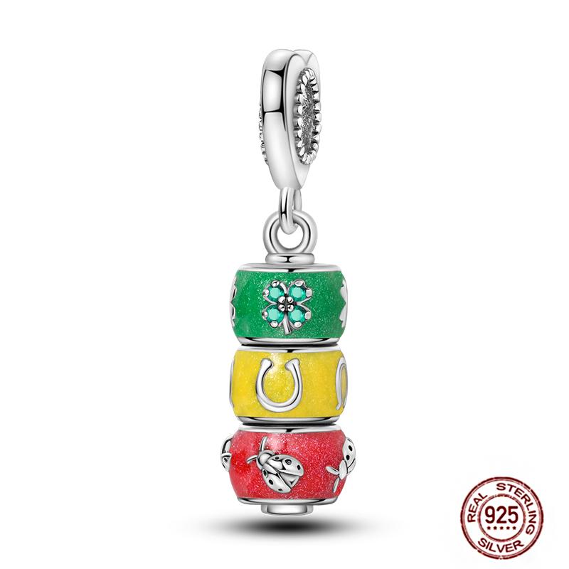 Rose Gold Yellow Charms Copper Sunflower Leopard Firefly Beads Fit Original Bracelet Luminous Charmdiy Jewelry Gift