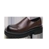Derby Shoes Men's New One-pedal Low-top Casual Leather Shoes Men's British Style Platform Black Martin Shoes