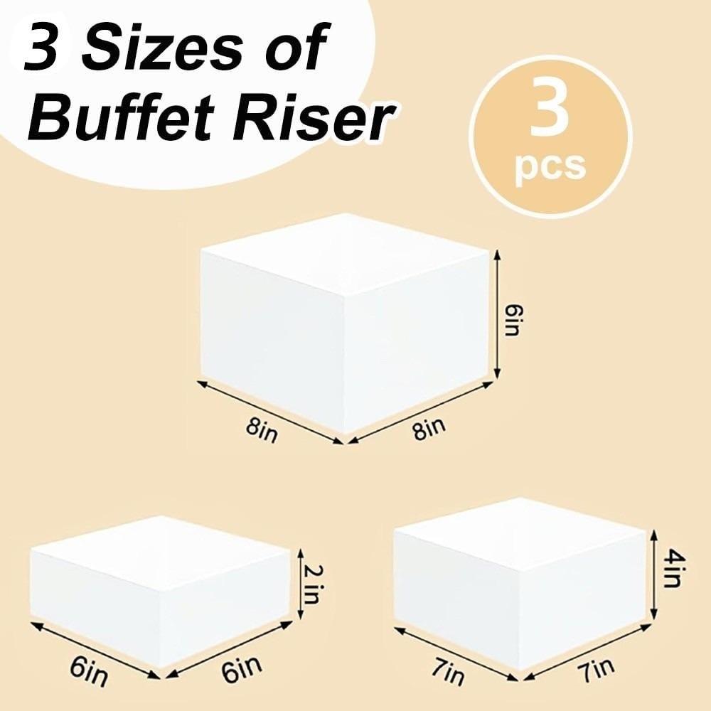 

3/6pcs/set New Acrylic Storage Box White Square Buffet Riser Space Saving Five-Sided Cube Display Nesting Figure Display