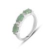 Silver Ring with 1.589ct Natural Emerald, Cubic Zirkonia (2140696)