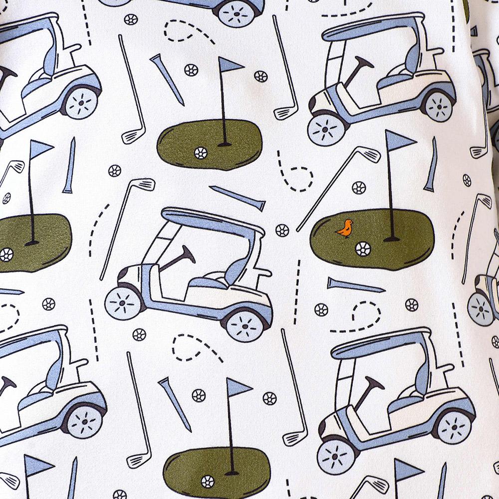Infant Baby Golf Pattern Print Romper Casual Long Sleeve Jumpsuit