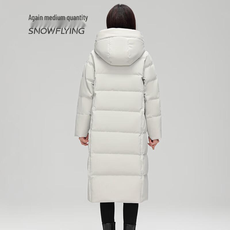 SNOWFLYING Women's Thickened Long Hooded Down Jacket