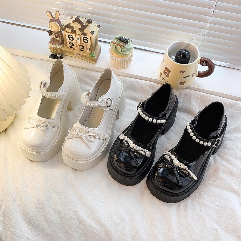 Retro Silver French Heightened Thick-soled Light-mouth Single Shoes for Women's Summer 2025 New Models with Skirts Versatile Mary Jane Shoes