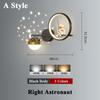 Modern Home Children's Moon Cartoon Background Wall Lighting Minimalist Creative Astronaut Bedroom Bedside Sconce Lamps for Room