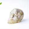 Crystal Resin Skull Decor With Natural Stones For Office And Home Tabletop Display