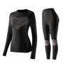 Womens Ski Suit Thermal Compression Base Layer Sweat Wicking Quick Dry Skiing Outfit Fitness Activewear Set