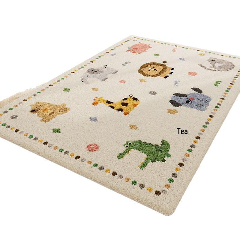 Cartoon Style Luxury Faux Cashmere Children's Floor Mat