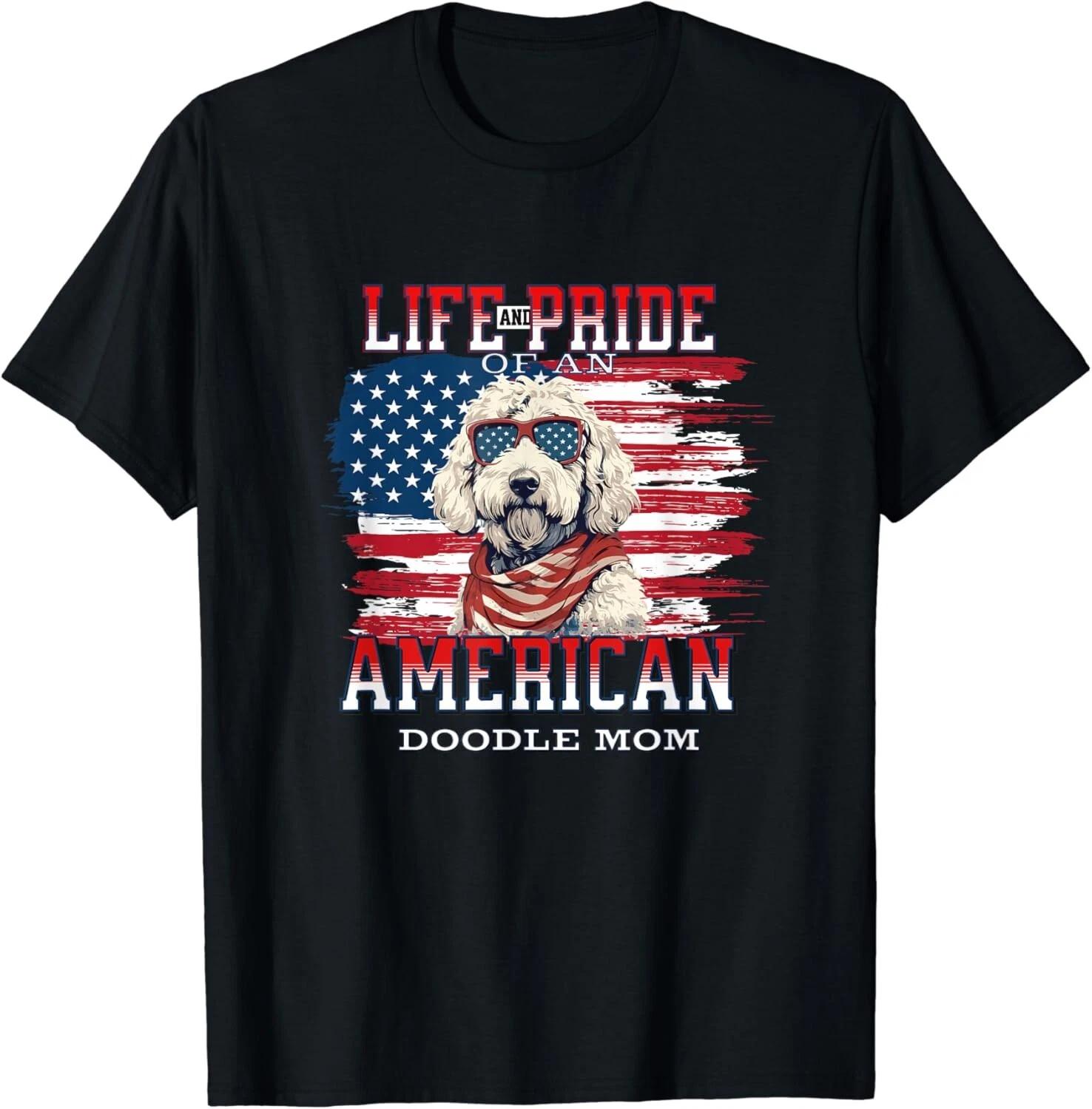 

Patriotic Dog Mom, 4th of July American Doodle Mom Gift Unisex T-Shirt XL