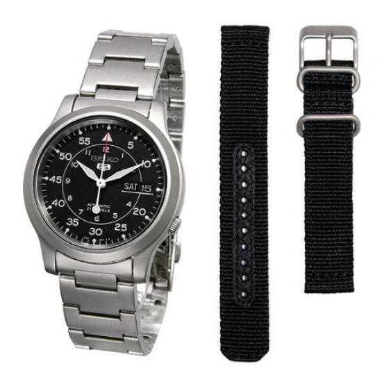 

SNK809K1 and Seiko 5 Genuine SNK809K2 Black Nylon Belt Set [Set Product] [Seiko Import] [Reverse Import]