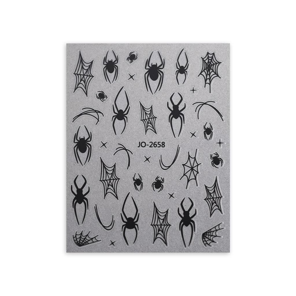 Halloween Red Spider Web Nail Art Stickers – Dark Style Wearable Decorations