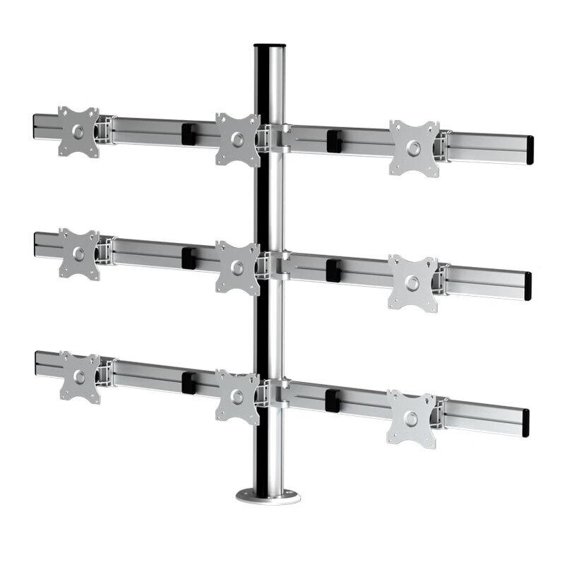 Aliver AL930 Triple-Layer 9-Monitor Grommet Desk Mount