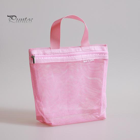 Storage Bag Portable Mesh Shower Caddy Large Capacity Zipper Closure Portable Toiletry Caddy Quick Dry Nylon Shower Bag
