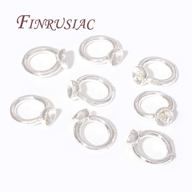 7.5MM 18K Gold Plated Brass End Cap For Jewelry Making,Ends Connector with Loop,Supplies For Jewelry DIY Bracelets Accessories
