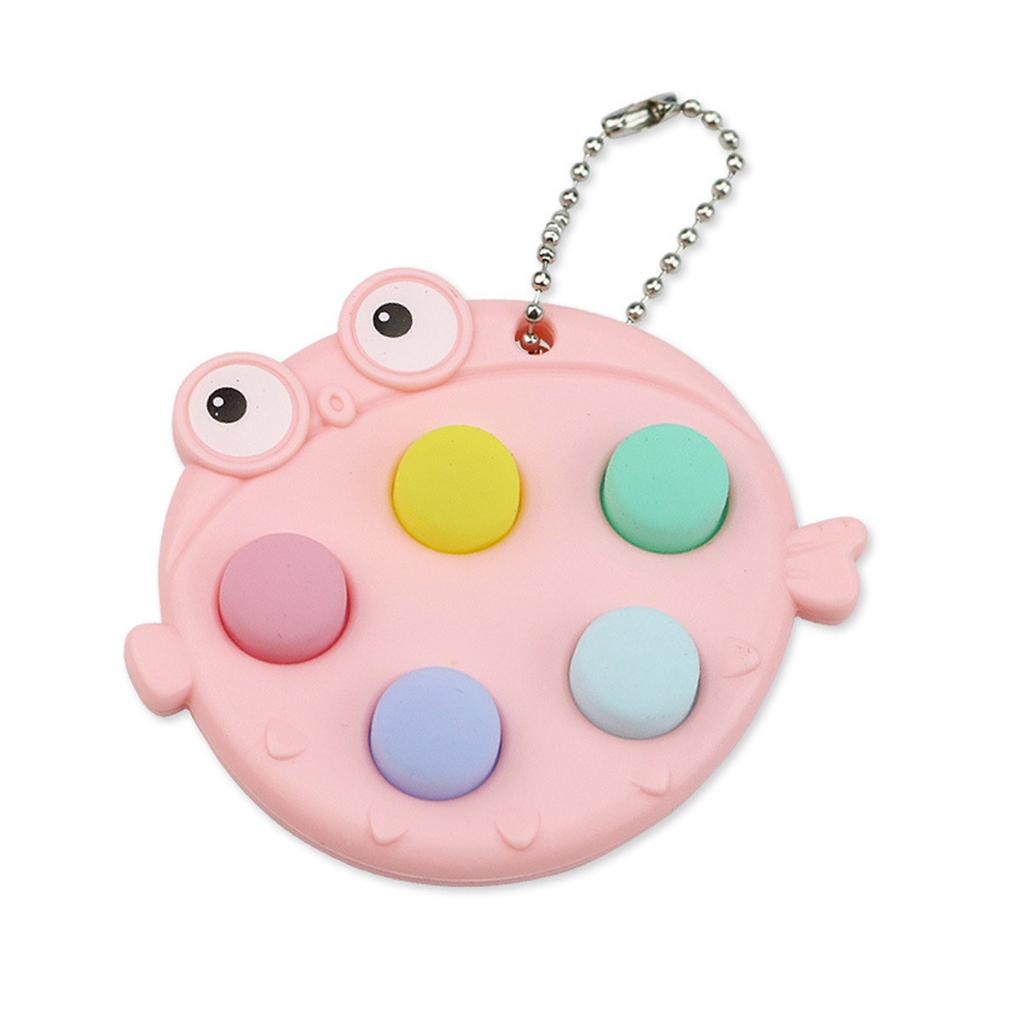 Cartoon Toy Fish Shape Bubble Pressing Toy Keychain Holding Sensory Toy Pressure Release Toy Mini Gadget Funny Gift