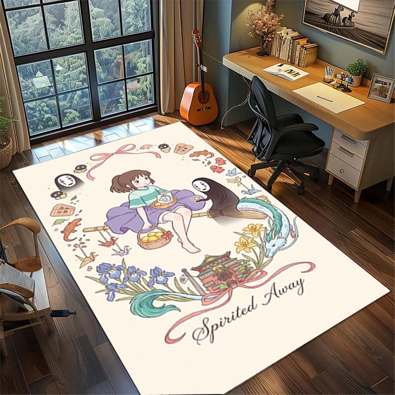 Large Area Floor Mat Rug "Spirited Away" Non Slip Washable Carpet Bedroom Gamer Room Decor—kwq91