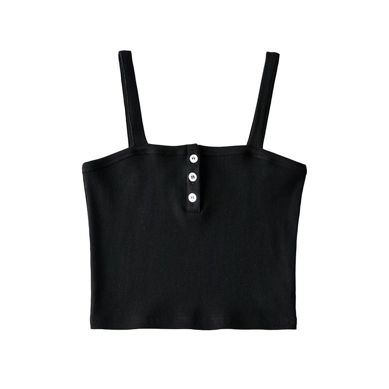BM Thread Solid Color Basic Camisole Sexy Knitting Silm Women's Underwear Summer Sleeveless Bottoming Shirt