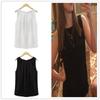 Chic Sleeveless Chiffon Tank Top Elegant Round Neck Pullover For Women