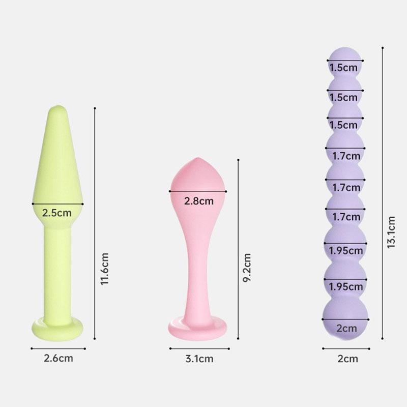 3PCS Butt Plug Masturbation Anals Plug Vaginal Plug For Different Size Erotic Anus Plug Adult Sex Toys Woman Men Anal Dilator 18