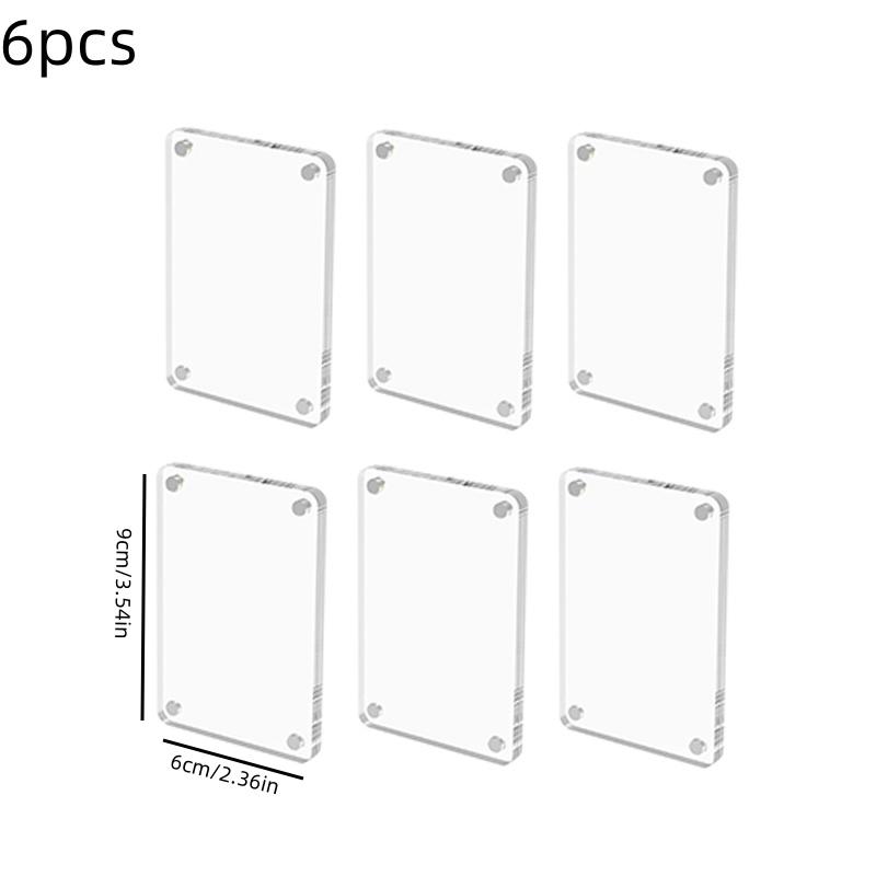 1/6Pcs Transparent Acrylic Photo Frames Universal Double Sided Magnetic Picture Frame Wall Mount for Home Decor Living Room Display Hold Family Photos