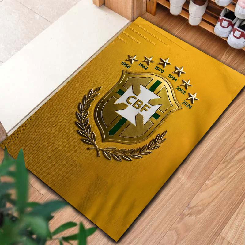 Brazil National Football Team Carpet Rug for Living Room Bedroom Home Sofa Decoration,Kids play Non-slip Floor Mat
