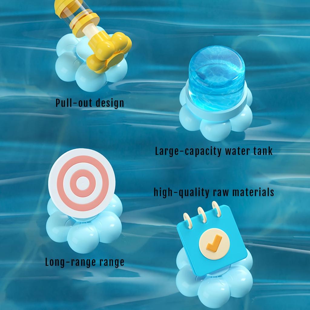 Water Pull-Out Gun Children'S Summer Pool Toy Water Gun With Flower-Shaped Handle Suitable For Swimming Pools Parties Suitable For Couple