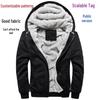 Korean Style Men's Fleece Sweatshirt for Teens - Thickened, Warm, Solid Color