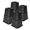 Furniture Raisers   Bed Chair Sofa Riser Feet Lift Set 4 x 5"& 4 x 3" Black