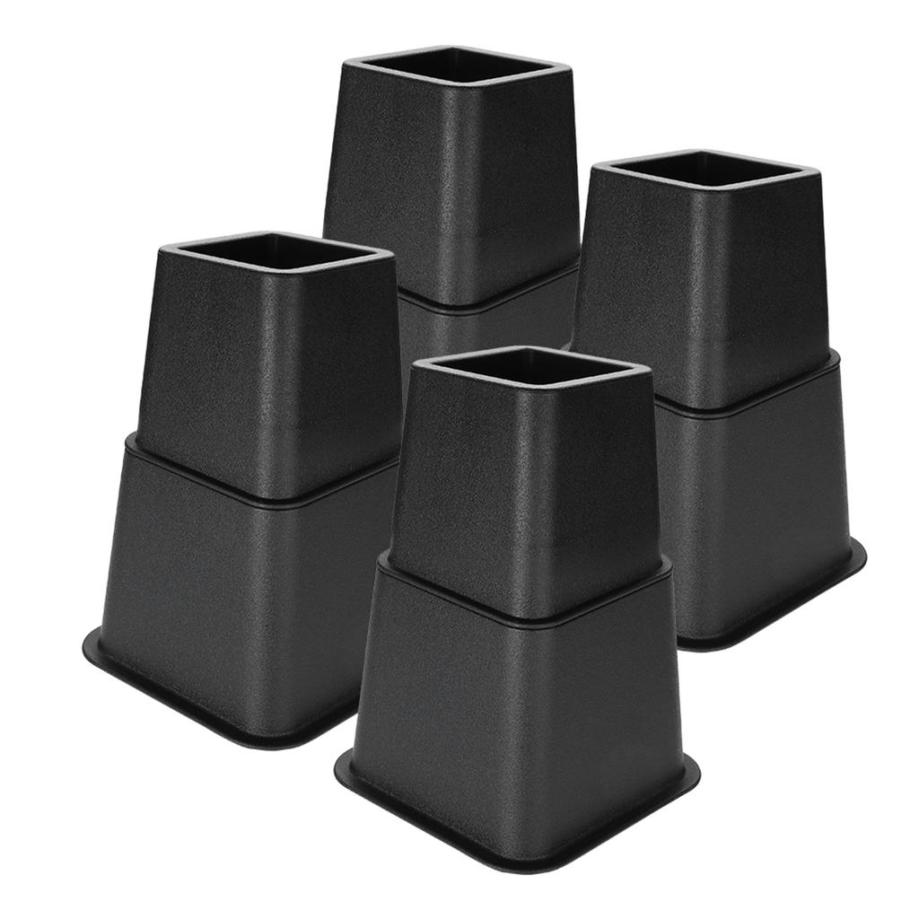 Furniture Raisers   Bed Chair Sofa Riser Feet Lift Set 4 x 5"& 4 x 3" Black