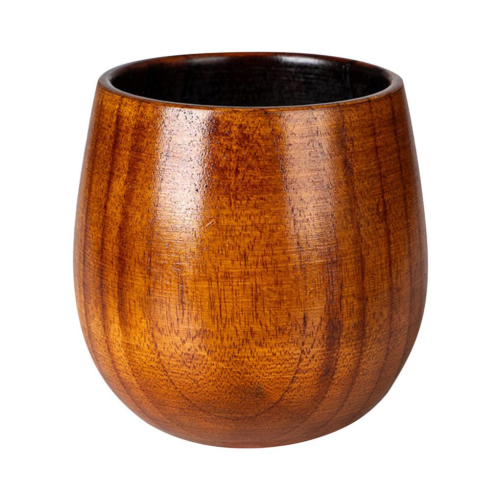 Big Belly Cup, Enlarged Wine Glass, Charcoal Grilled Universal Wooden Cup, Nonscalding Plant Paint Tea Cup