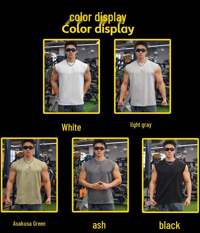 Ανδρικό Βαμβακερό Αμάνικο Tank Top American Fitness Brothers με Φαρδιούς Ώμους για Καλοκαιρινό Τρέξιμο και Αθλητισμό