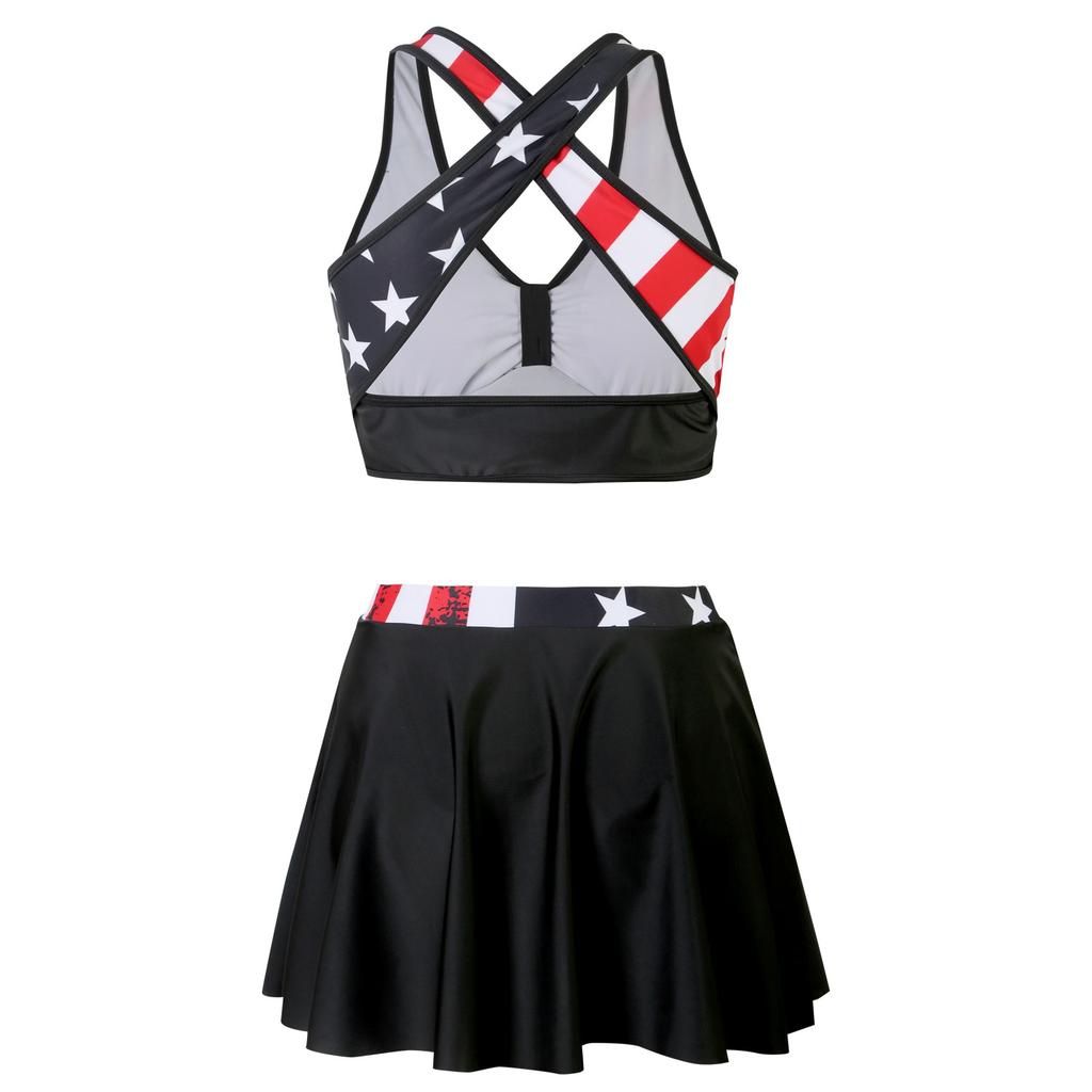 Costume da bagno europeo e americano Costume da bagno spezzato Abito conservativo da donna Set bikini Costume da bagno a tinta unita
