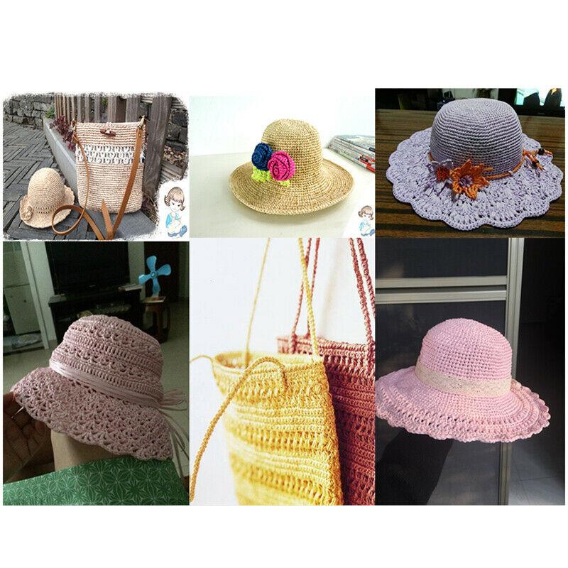 600 metrů 500g Přírodní Raffie Slámová Příze Pro Ruční Pletení Háčkování Letní Klobouk Kabelka Polštář Košíky Pletací Materiál DIY Řemeslo