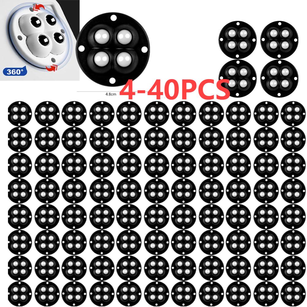 4-40pcs For Furniture Stainless Steel 360 Degree Roller Self Adhesive Furniture Caster Home Strong Load-bearing Universal Wheel