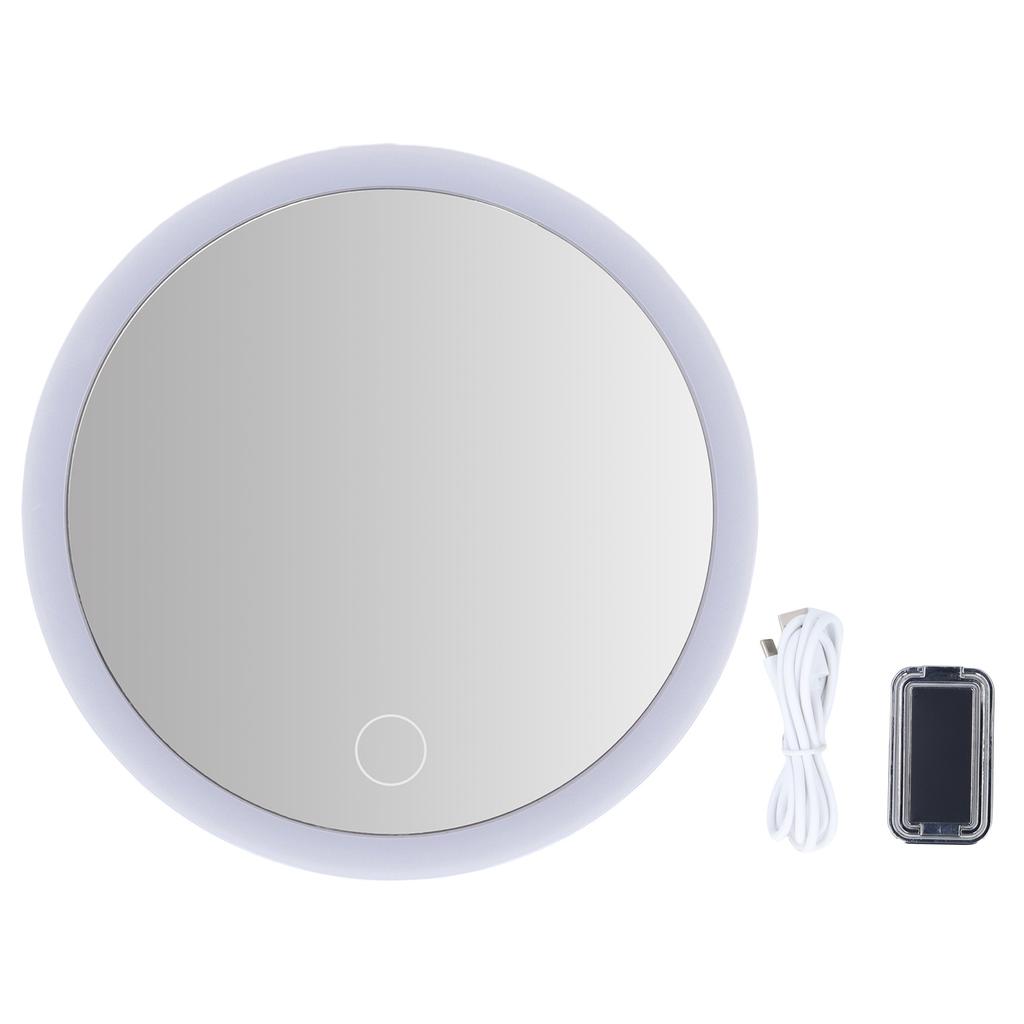 20X Beleuchteter Vergrößerungs-Make-up-Spiegel 3 Farben LED Kosmetikspiegel mit Licht Stufenloses Dimmen mit Saugfuß