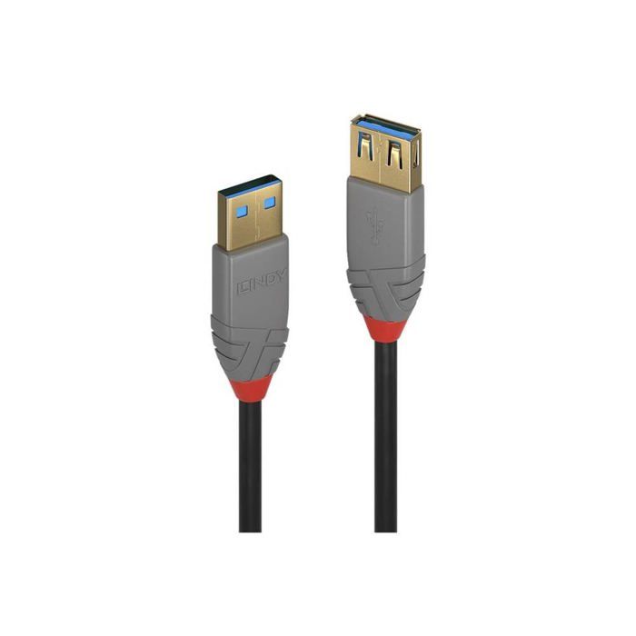 Rallonge USB 3.0 type A - LINDY - Anthra Line - 0.5m - Double blindage - Connecteurs plaqués or