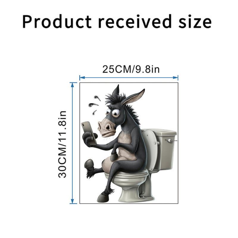 

Funny Turtle, Penguin, Rabbit, Bear, Raccoon Animal Toilet Stickers, Bathroom Toilet Seat Stickers, Wall Stickers