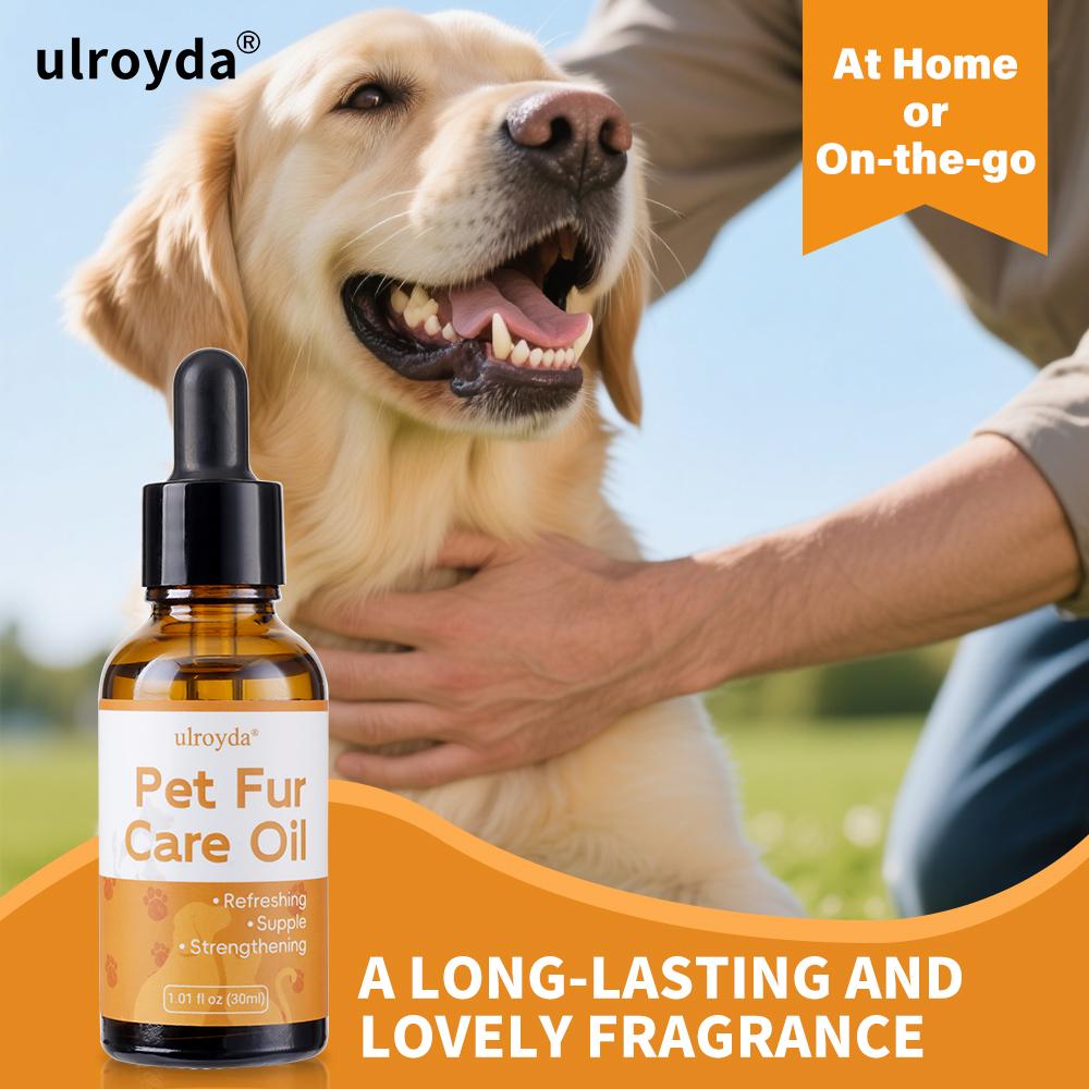 

Ulroyda Pet Fur Care Oil Refreshing Supple Strengthening Formula Detangles Reduces Shedding Shines Fur for Dogs Cats
