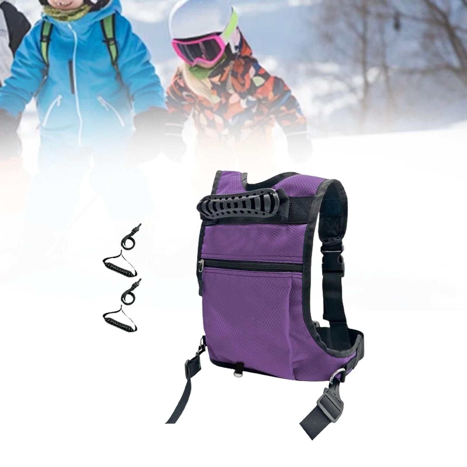Kids Ski and Snowboard Harness, Premium Ski Training Harness, Backpack with фиолетовый