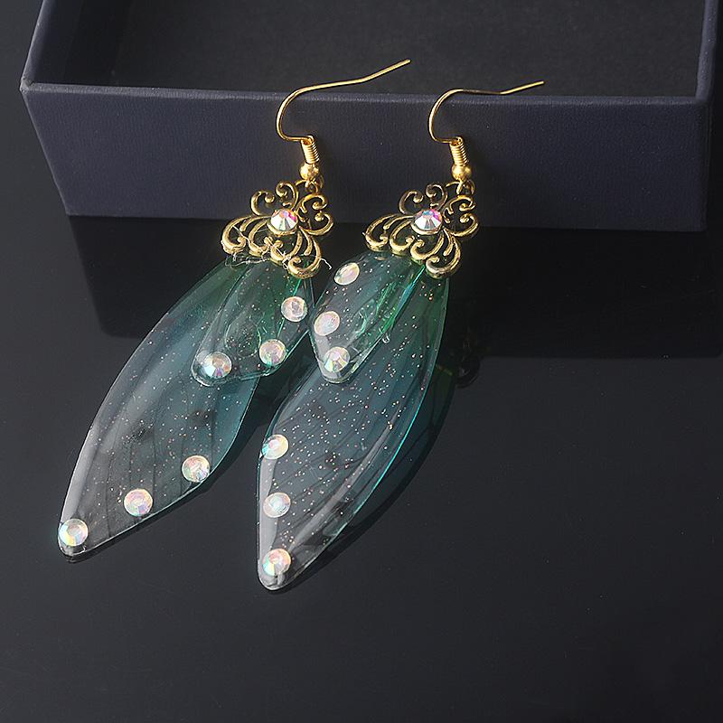 Colorful Butterfly Wing Earrings Unique Fairy Wing Drop Earrings Fashion Insect Jewelry For Women Girls Jewelry Gifts