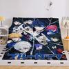 Anime Flannel Blanket Sofa B-Blue Lock Microfiber Bedding King Size Warm Winter Bed Fleece Camping Nap Fluffy Soft Blankets