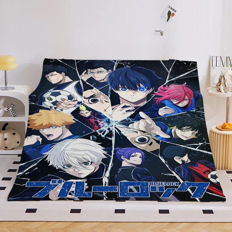 Anime Flannel Blanket Sofa B-Blue Lock Microfiber Bedding King Size Warm Winter Bed Fleece Camping Nap Fluffy Soft Blankets
